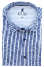 Load image into Gallery viewer, Desoto Casual Kent SS in Navy Stripe