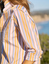 Load image into Gallery viewer, F&E Eileen Relaxed Button-Up in Gold with Red and Blue Stripe
