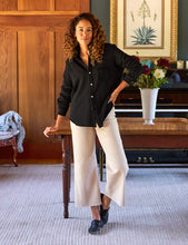 Load image into Gallery viewer, F&E Eileen Sweatshirt Button-Up in Black