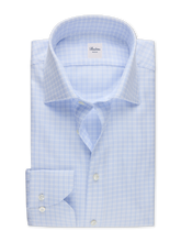 Load image into Gallery viewer, Stenstroms Light Blue Checked Twill Shirt
