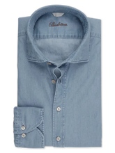Load image into Gallery viewer, Stenstroms Blue Chambray Shirt