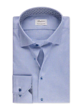 Load image into Gallery viewer, Stenstroms Blue Check Contrast Twill Shirt