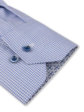 Load image into Gallery viewer, Stenstroms Blue Check Contrast Twill Shirt