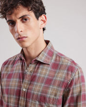 Load image into Gallery viewer, Hartford Plaid Flannel Shirt in Red & Camel