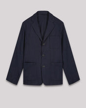 Load image into Gallery viewer, Men's Jonny Striped Woven Jacket in Navy