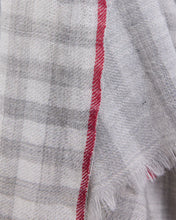 Load image into Gallery viewer, Hartford Women's Light Grey Gingham Plaid Scarf