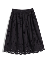 Load image into Gallery viewer, F&E Grace Eyelet Midi Skirt in Black