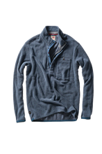 Load image into Gallery viewer, Relwen Terry Snap Zip Mock Navy