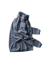 Load image into Gallery viewer, Relwen Terry Snap Zip Mock Navy