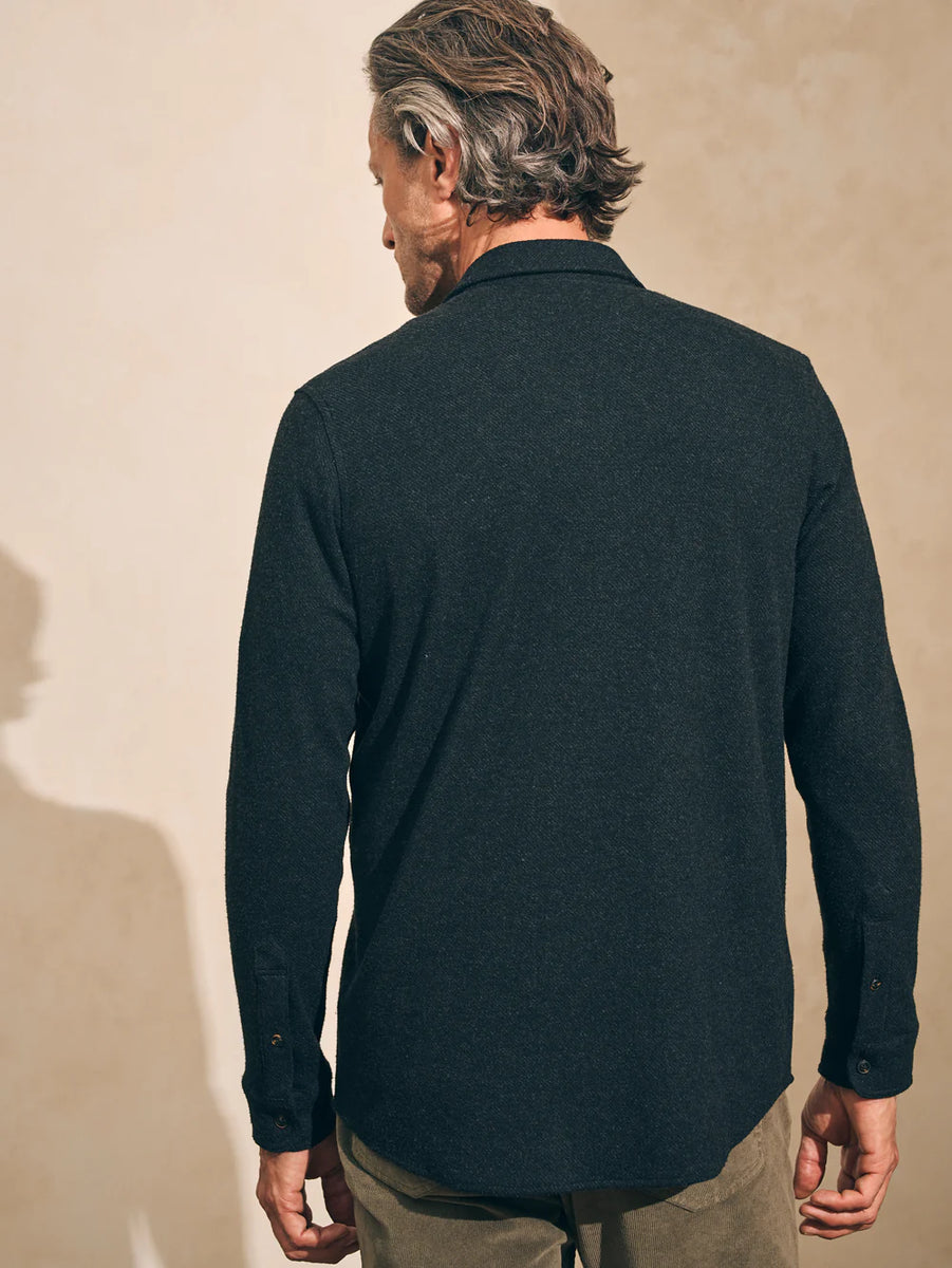 Faherty Men's Legend Sweater Shirt in Heathered Black Twill – Jack