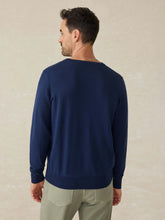 Load image into Gallery viewer, Faherty Movement™ Crewneck Sweater in Marine Navy Heather
