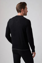 Load image into Gallery viewer, Raffi Cashmere Tipped V-Neck in Black