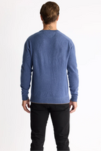 Load image into Gallery viewer, Raffi Cashmere Tipped V Neck in Atlantic