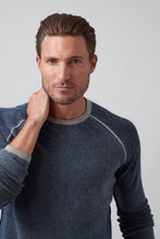 Load image into Gallery viewer, Raffi Reversible Cashmere Crew Blue