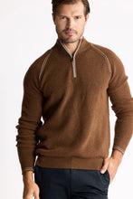 Load image into Gallery viewer, Raffi Cashmere English Rib 1/4 Zip in Mocha