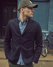 Load image into Gallery viewer, Men's Jonny Striped Woven Jacket in Navy