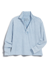Load image into Gallery viewer, F&E Patrick Popover Henley in Mineral Blue
