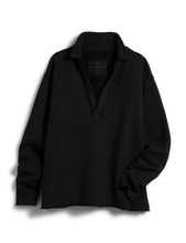 Load image into Gallery viewer, Frank & Eileen Triple Fleece Popover Henley in Black