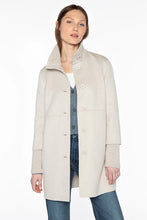 Load image into Gallery viewer, Kinross Button Front Knit Trim Coat in Birch