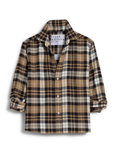 Load image into Gallery viewer, Frank & Eileen Silvio in Sand, Camel and Black Plaid