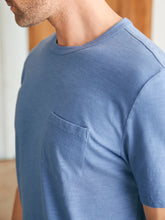 Load image into Gallery viewer, Faherty Men's Sunwashed Pocket Tee Blue Horizon