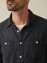 Load image into Gallery viewer, Faherty Tried & True Chambray Workshirt in Durango Black