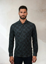 Load image into Gallery viewer, Stone Rose Rover Warped Checkerboard Shirt in Black