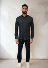 Load image into Gallery viewer, Stone Rose Rover Warped Checkerboard Shirt in Black