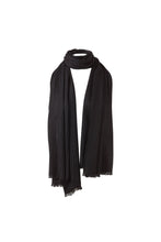 Load image into Gallery viewer, Kinross Lurex Herringbone Shawl - Black/Silver