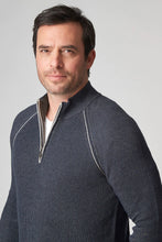 Load image into Gallery viewer, Raffi English Rib Zip Mock in Midnight
