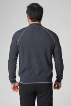 Load image into Gallery viewer, Raffi English Rib Zip Mock in Midnight
