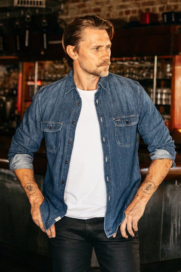 Hiroshi Kato Brace Shirt Denim Dee