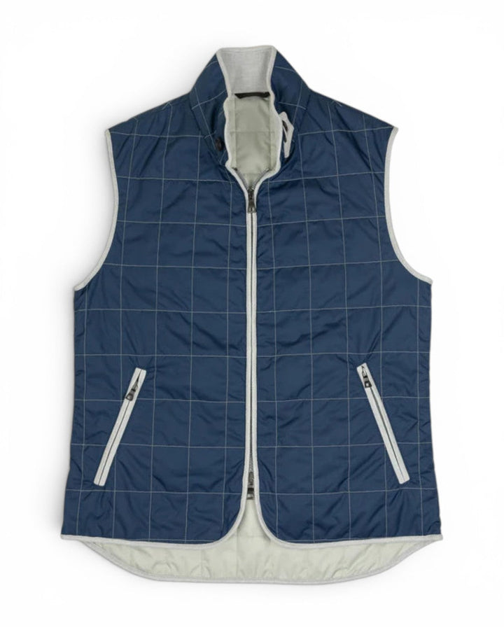Waterville Italian Quilt Vest-Navy