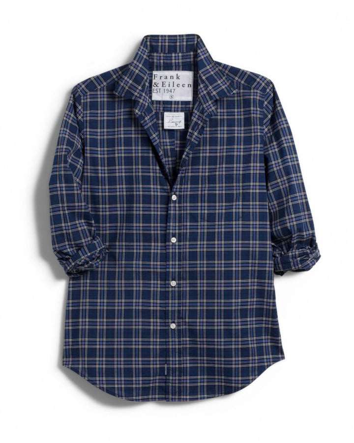 Frank &amp; Eileen Barry Button-Up In Orange/Navy Plaid