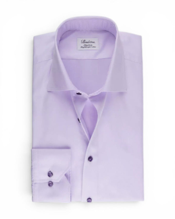 Stenstroms Solid Contrast Collar Shirt In White
