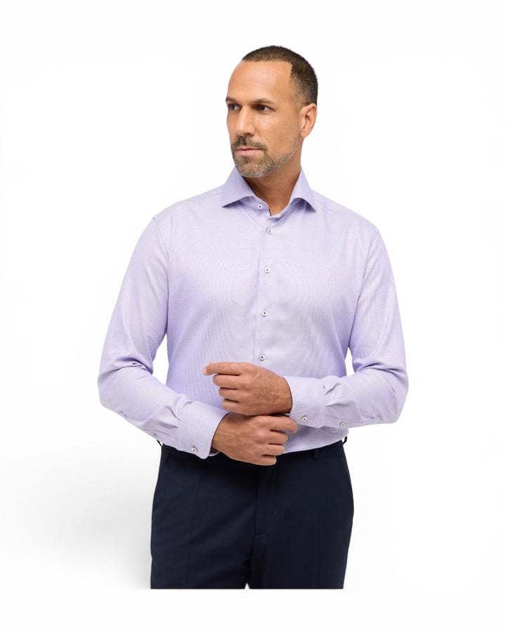 Eterna Modern Structured Shirt In Lilac