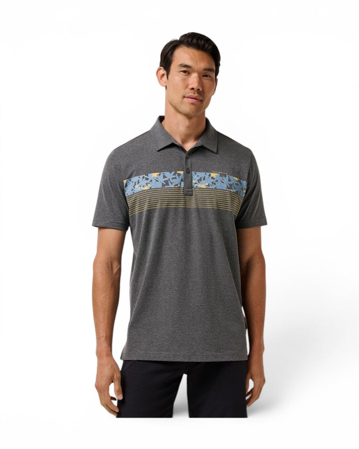 Travis Mathew Midnight Train Polo In Heather Black