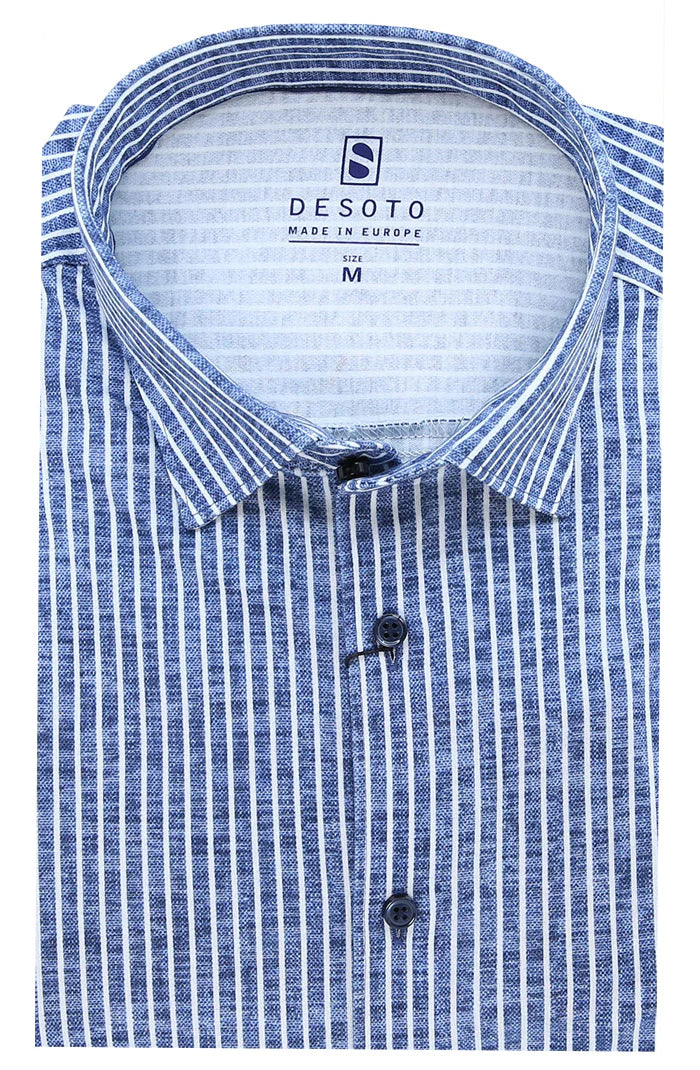 Desoto Casual Kent Ss In Navy Stripe