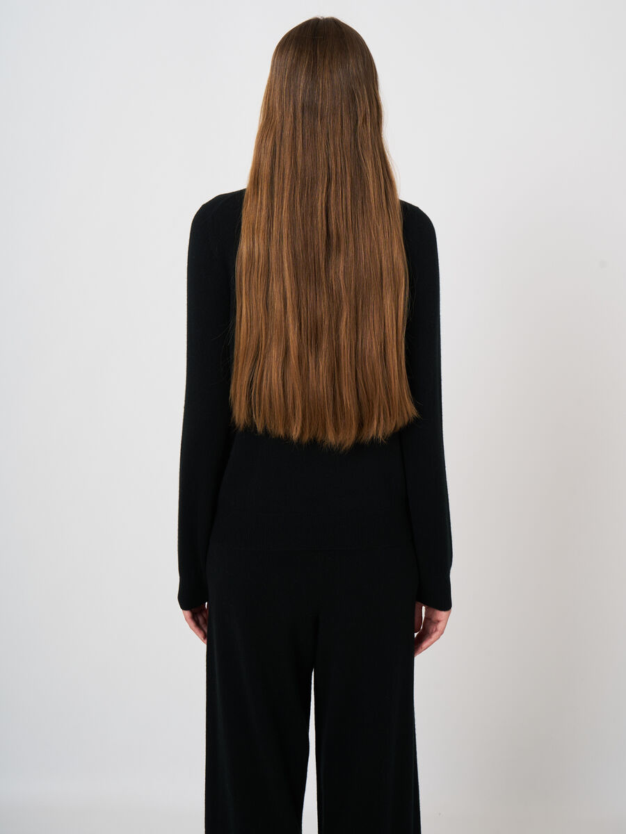 Repeat Basic Organic Cashmere Turtleneck Sweater Black
