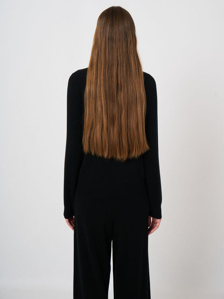 Repeat Basic Organic Cashmere Turtleneck Sweater Black