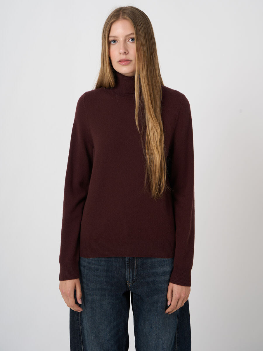 Repeat Basic Organic Cashmere Turtleneck Sweater Lava