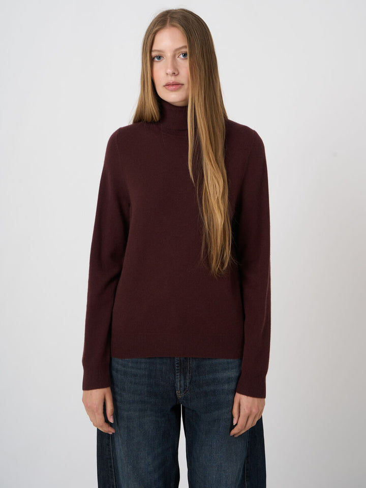 Repeat Basic Organic Cashmere Turtleneck Sweater Lava
