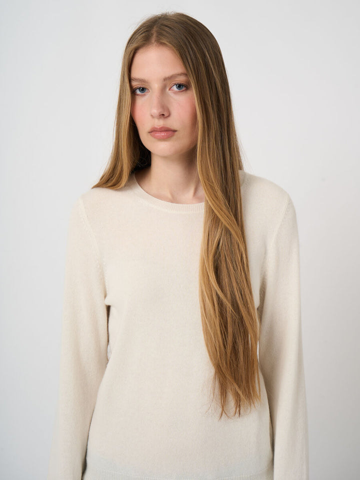 Repeat Organic Cashmere Round-Neck Sweater Cream
