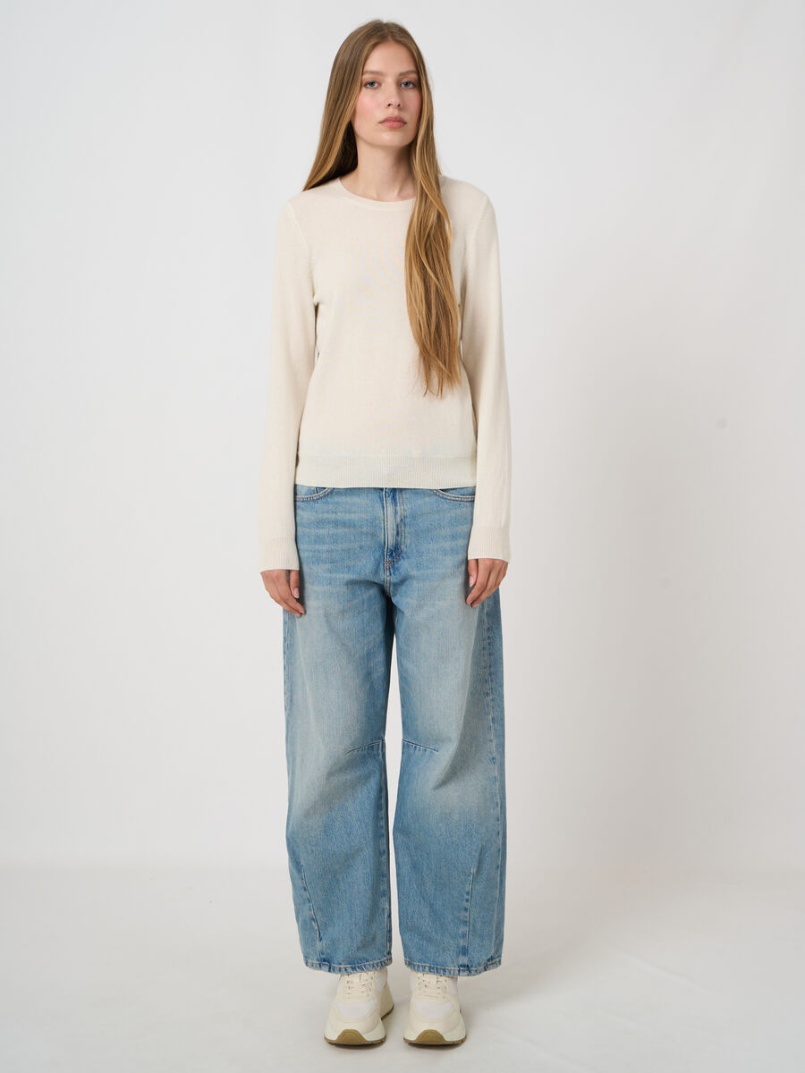 Repeat Organic Cashmere Round-Neck Sweater Cream