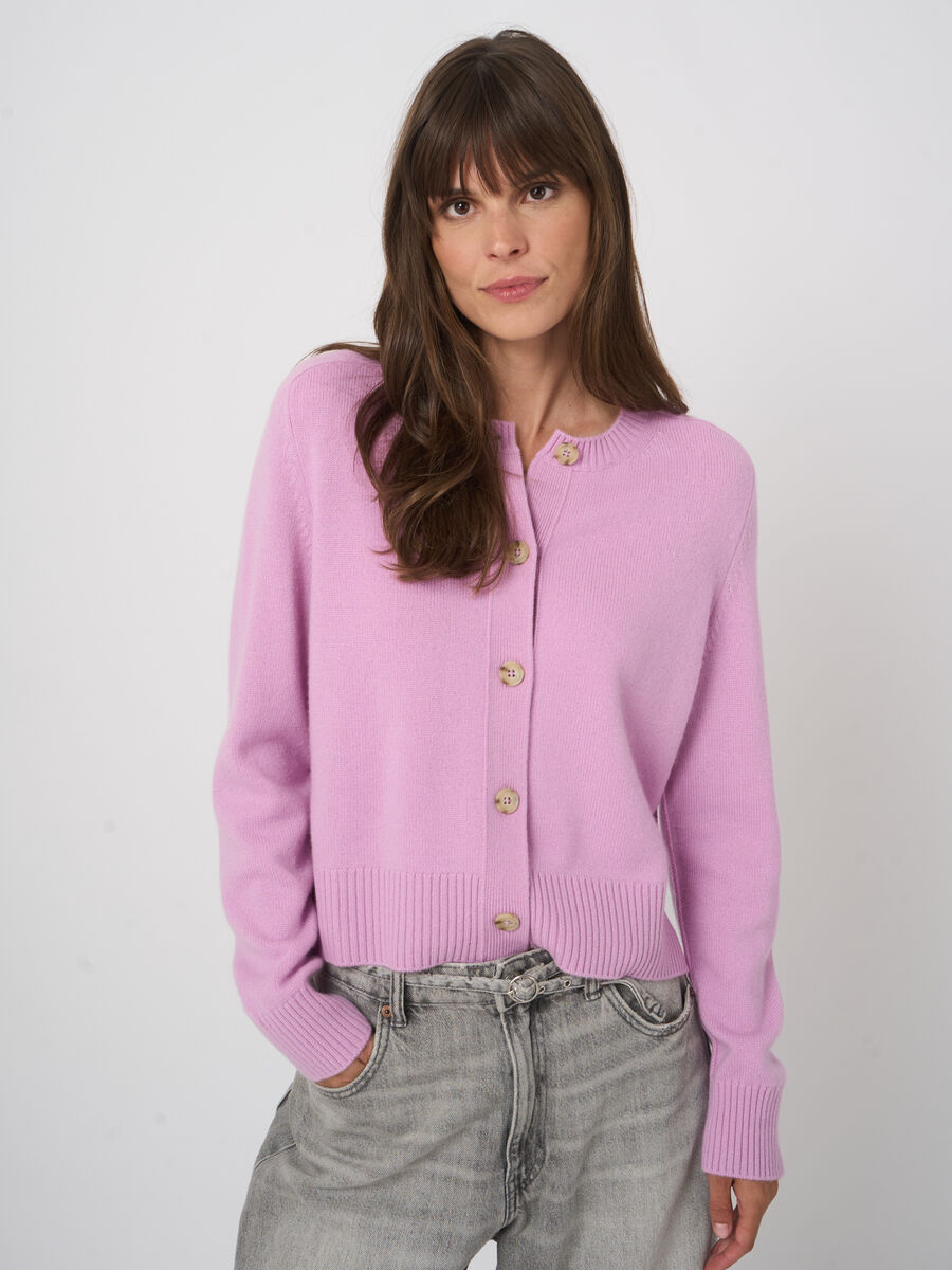 Repeat Timeless Organic Cashmere Cardigan In Glow
