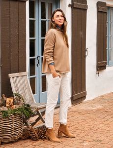 Frank & Eileen Monterey Rolled Funnel Neck Sweater in Camel