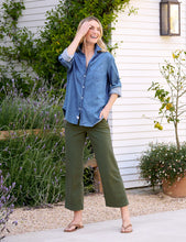 Load image into Gallery viewer, F&amp;E Eileen Relaxed Button-Up in Vintage Stonewashed Indigo
