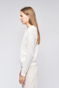 Kokun Mesh Zip Up Hoodie in White