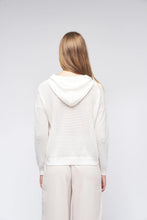 Load image into Gallery viewer, Kokun Mesh Zip Up Hoodie in White
