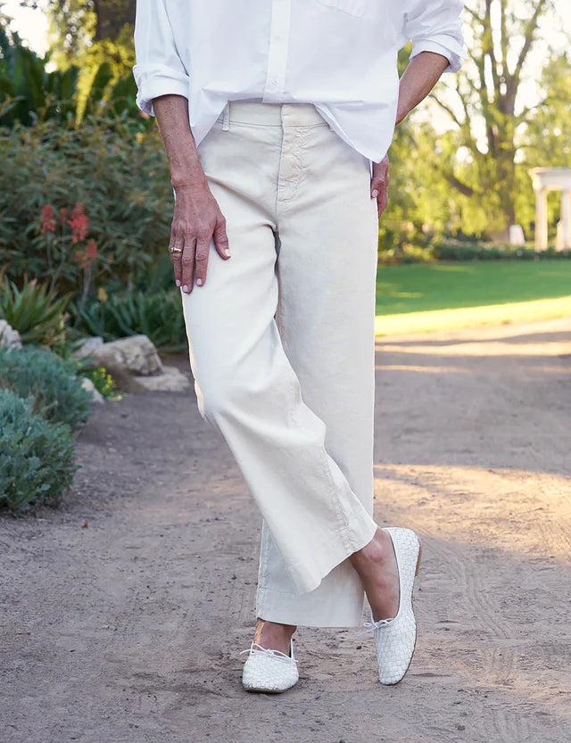 Frank &amp; Eileen Wexford Wide-Leg Linen Pant In Cement